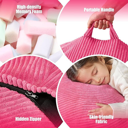 Hobestluk 3.5FT Bean Bag Chair Adult Bean Bag Chair Large Bean Bag Chair with Filler Included Teardrop Bean Bag with Removable Cover for Bedroom Living Room - (Large, Pink)