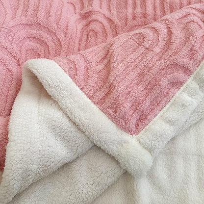 UKELER Sherpa Throw Blanket 60 × 80 inch, Ultra Soft Twin Size Fleece Blanket for All Season, Cozy Plush Arch Blankets for Bed Couch Sofa Office Camping, Pink