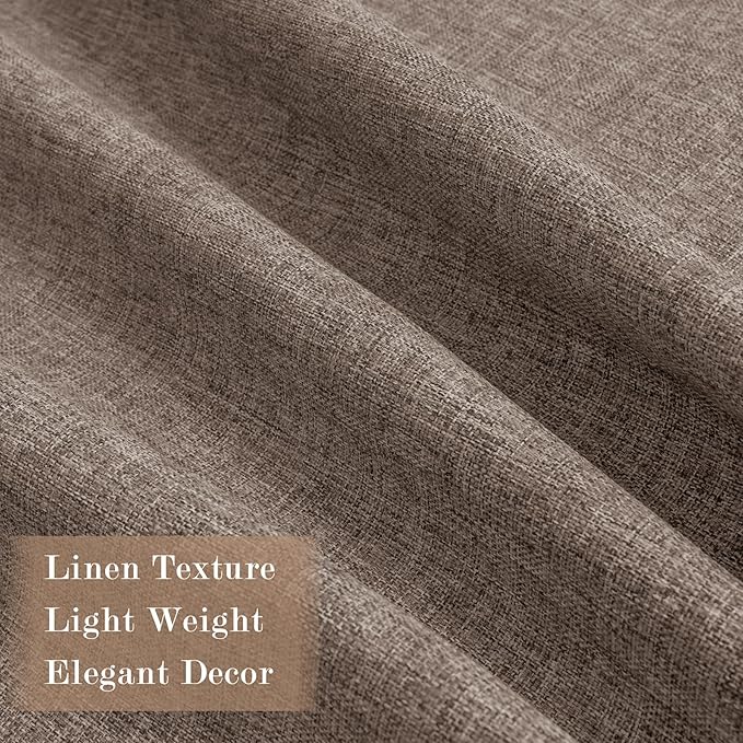 Room Divider Curtains Screen Partitions, Linen Look 100% Blackout Drapery 102 Inches Long, 100" Wide Pinch Pleated Window Drapes, Privacy Protecting, Light Blocking, (1 PC, Light Brown)
