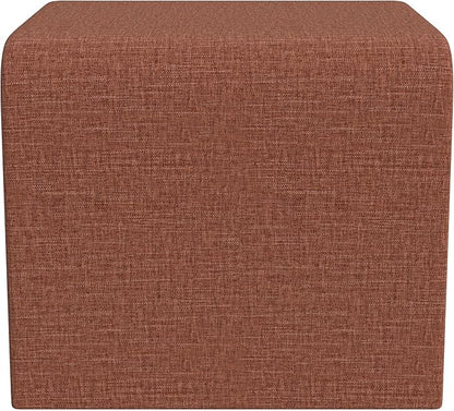 Modern Channel Rust Chenille Foot Stools Ottoman Home Décor, Soft Ottoman Foot Rest Chair for Bedroom and Living Room, Vanity Chair and Stool in Dressing Area, and Lounge (Rust Chenille)
