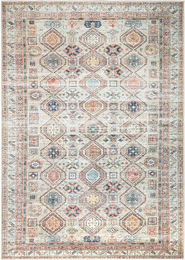 Keen Home Design 3x5 Rug - Machine Washable Entry Rug with Non-Slip Backing, Ideal for Enteryway, Kitchen, Bathroom, Laundry Room - Vintage, Easy Clean, Durable, Low Pile Rug - (3' x 5')