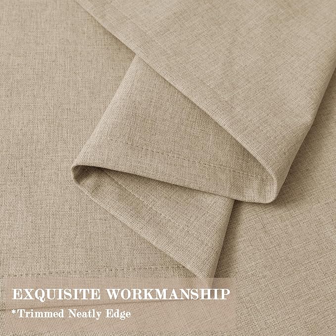 120" Wx96 L Linen Room Divider Drapes for Doorway/Glass Window/Sliding Door/Patio, Extra Wide Pinch Pleated Full Blackout Curtains for Girls Boys Teen Kids Room, 1 Panel, Sand Beige
