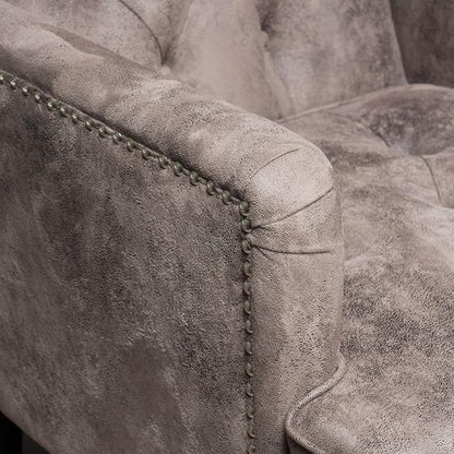 Christopher Knight Home GDFStudio Medford Brown Tufted Club Chair, Fabric Accent Chair with Studded Nailhead Accents