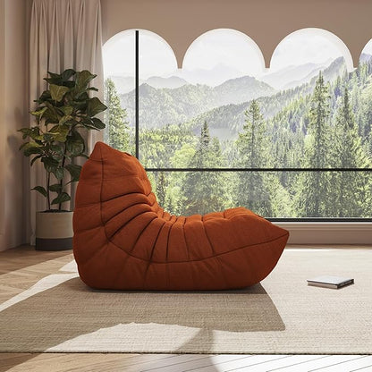Bean Bag Chair, Oversized Bean Bag Chair for Living Room, Fireside Chair for Adults with Memory Foam Filled, Big Accent Sofa Lounge Floor Sofa for Gaming, Reading, Relax, No Assembly Required(Orange)