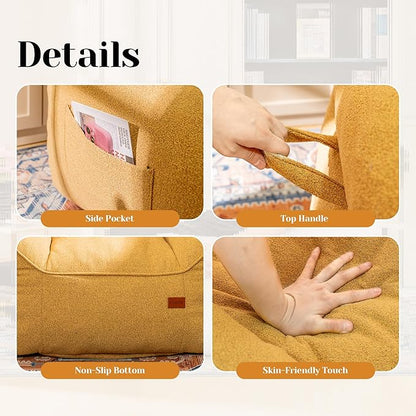 Bean Bag Chair with Filler, Bean Bag Sofa Chair with Tufted Soft Armrests Plush Lazy Sofa Comfy Chair,Large BeanBag Chair for Adults in Livingroom, Bedroom
