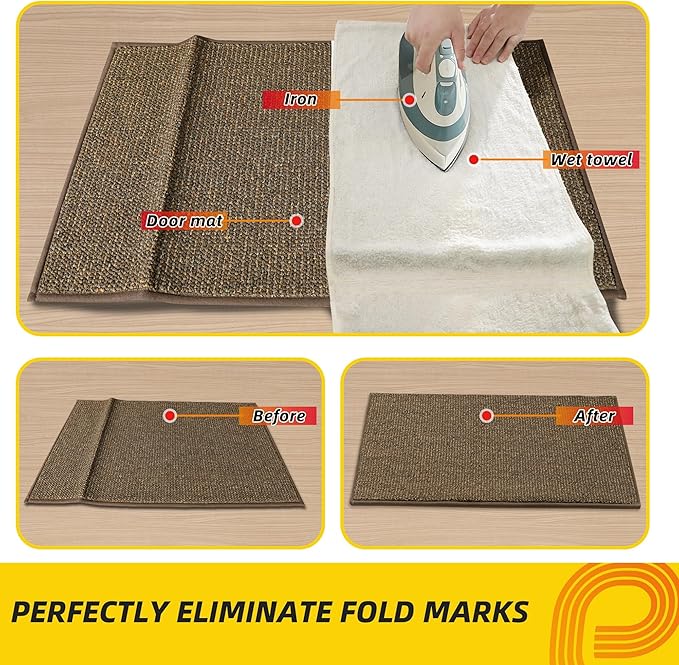 JSEI Dirt Trapper Door Mat 24"x60" Non-Slip Washable Entrance Mat, Dog Doormats, Absorbent & Fade-Resistant Floor Mats, Low Profile Welcome Mats for Entryway, Front Door, and Inside Entrance, Brown