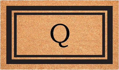 Calloway Mills 152962448 Black Border 24" x 48" Monogram Doormat (Letter Q)