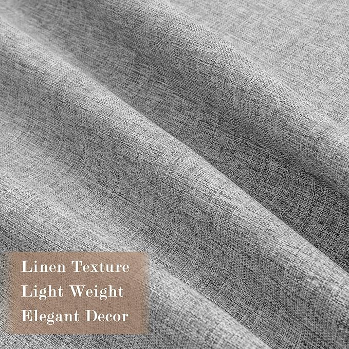 Room Divider Curtains Screen Partitions, Linen Look 100% Blackout Drapery 102 Inches Long, 100" Wide Pinch Pleated Window Drapes, Privacy Protecting, Light Blocking, (1 PC, Light Grey)