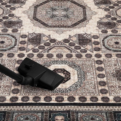 Keen Home Design 2x12 Rug - Machine Washable Runner Rug with Non-Slip Backing, Ideal for Hallway, Entryway, Kitchen, Laundry Room - Vintage, Easy Clean, Durable, Low Pile - (2'6" x 12')