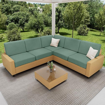 hyha Waterproof Couch Cushion Covers for Pets, Non Slip Sofa Seat Cover for Dogs Washable, Soft Thick Stretch Jacquard Fabric, Sofa Slipcovers with Elastic Bottom (3 Pieces, Green)