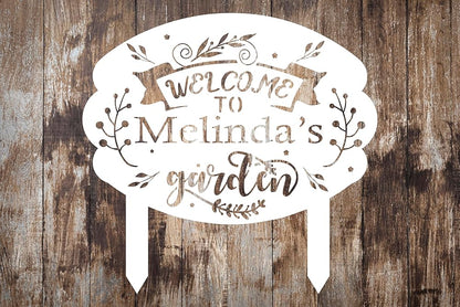 Personalized Metal Garden Sign with Stake, Custom Garden Decor for Outdoor, Custom Family Name Sign, Patio Decorations, Lawn Art, Farmhouse Decorative, Housewarming Gift (CstmDesign10)