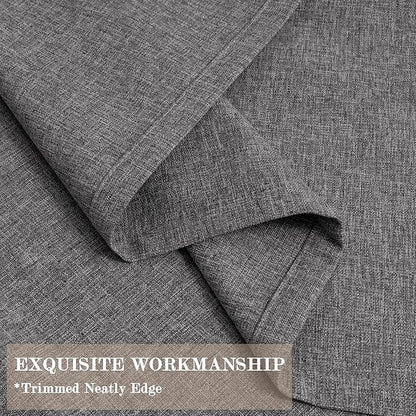 Room Divider Curtains Screen Partitions, Linen Look 100% Blackout Drapery 108 Inches Long, 100" Wide Pinch Pleated Window Drapes, Privacy Protecting, Light Blocking, (1 PC, Natural Grey)