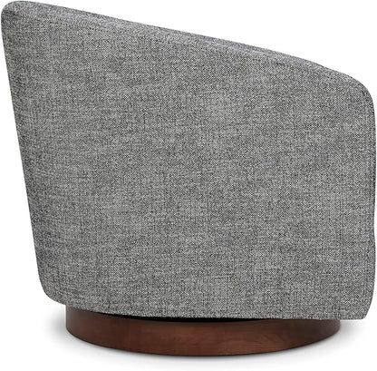 CHITA Swivel Accent Chair, FSC Certified Upholstered Fabric Barrel Chair for Living Room, Fully Assembled, Dark Grey