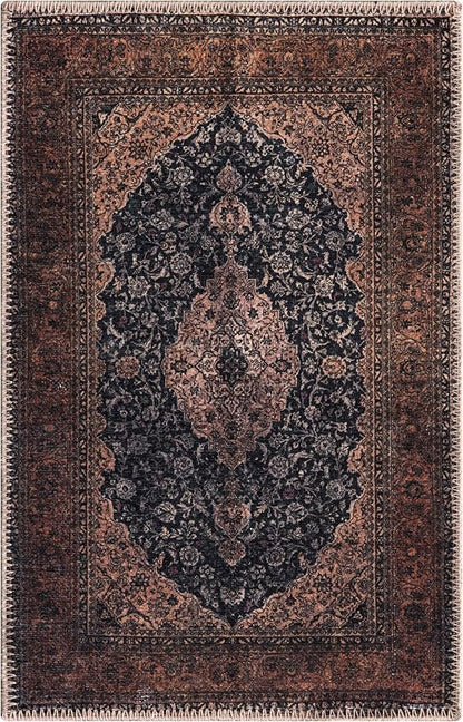 Keen Home Design 2x3 Rug - Machine Washable Entry Rug with Non-Slip Backing, Ideal for Enteryway, Kitchen, Bathroom, Laundry Room - Vintage, Easy Clean, Durable, Low Pile Rug - (2' x 3')