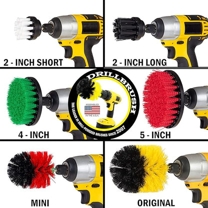 The Ultimate Drill Brush Cleaning Supplies Kit - Bathroom Accessories - Shower Cleaner - Bath Mat - Kitchen Accessories - Grout Cleaner - Dish Brush Set - Stove, Oven, Sink, Outdoor Drill Scrubber