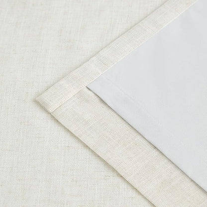 Vision Home Natural Pinch Pleated Full Blackout Curtains Linen Blended Room Darkening Window Curtains 95 inch for Living Room Bedroom Thermal Insulated Pinch Pleat Drapes with Hooks 2 Panel 40"Wx95"L