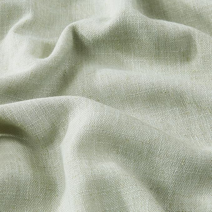 Vision Home Soft Green Pinch Pleated Full Blackout Curtains Linen Blended Room Darkening Curtain Panels 84 inch for Living Room Bedroom Thermal Insulated Pinch Pleat Drapes with Hooks 40" Wx84 Lx2