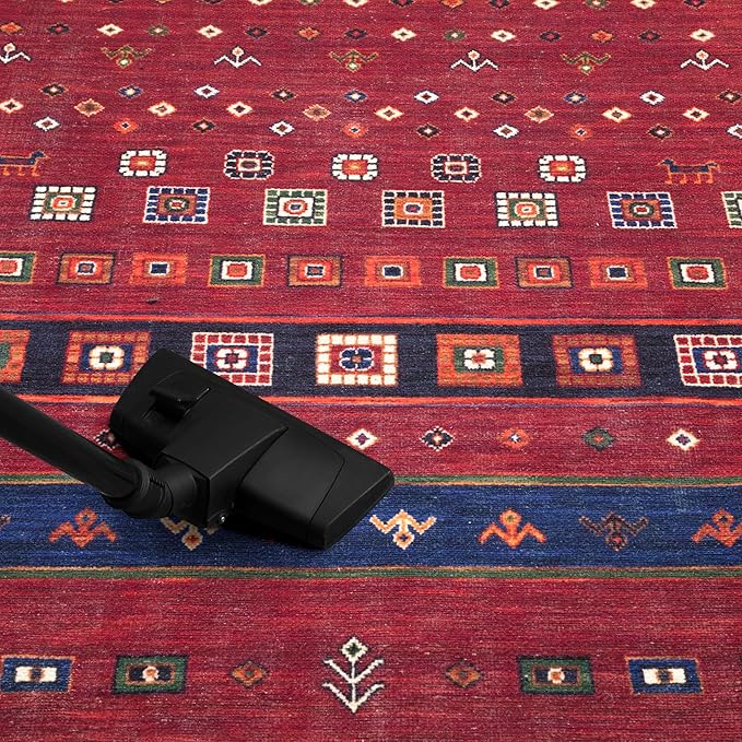 Keen Home Design 8x10 Rug - Machine Washable Area Rug with Non-Slip Backing, Ideal for Living Room, Dining Room, Bedroom - Vintage, Easy Clean, Durable, Low Pile Rug - (8' x 10')
