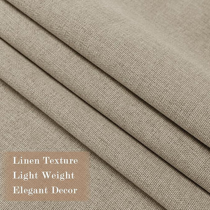 Full Blackout Privacy Curtains, 240 Inch Extra Wide Linen Blend Drapes, Pinch Pleat Window Drapery for Room Divider Storage/Space Room Separation, 1 Panel, W 240" x L 108", Light Khaki