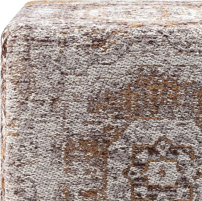 Mark&Day Pouf Ottoman, Kaltenleutgeben Traditional Camel Cube Pouf Foot Rest for Living Room, Bedroom and Boho Home Decor (18"x18"x18")