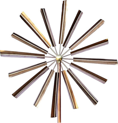 Stanwood Wind Sculpture: Kinetic Copper Dual Spinner - Double Windmill Spinner