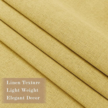 Room Divider Curtains Screen Partitions, Linen Look 100% Blackout Drapery 108 Inches Long, 100" Wide Pinch Pleated Window Drapes, Privacy Protecting, Light Blocking, (1 PC, Yellow)