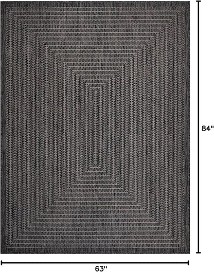 Adiva Rugs Outdoor Indoor Area Rug, Weather Resistant, Easy to Clean, Stain Resistant Floor Mat for Dining Room, Backyard, Deck, Patio (Pebble Weiss, 5' x 7')