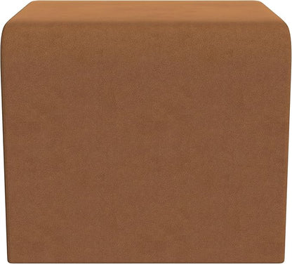 Modern Channel Rust Velvet Foot Stools Ottoman Home Décor, Soft Ottoman Foot Rest Chair for Bedroom and Living Room, Vanity Chair and Stool in Dressing Area, and Lounge