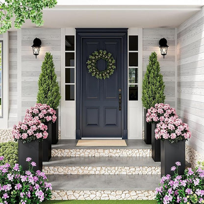 Set of 2 Planter Box Outdoor 30"H x 14.4"W x 13.6"D- Tall Planters for Outdoor Patio/Porch, All-Weather with Anti-dumping Kit, Durable Galvanized Steel, Modern Design for Plants, Flower, Garden