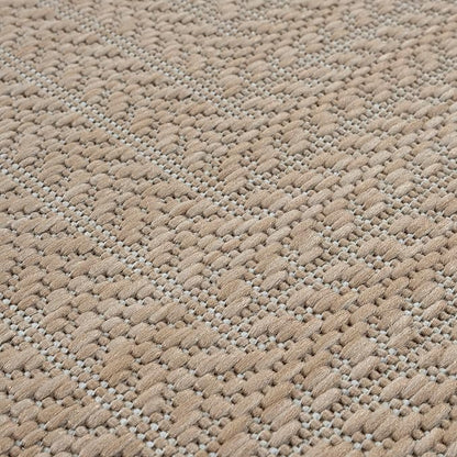 Adiva Rugs Outdoor Indoor Area Rug, Weather Resistant, Easy to Clean, Stain Resistant Floor Mat for Dining Room, Backyard, Deck, Patio (Natural Beige, 2'6" x 7')