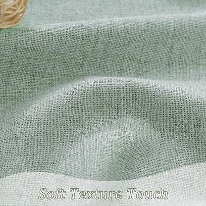 RAIN CITY Light Green Linen Blackout Curtains 90 Inch Long for Living Room,2 Panels Pinch Pleated Drape with Hooks Back Tab Boho Decor, Textured Full Black Out Curtains for Bedroom 50 x 90
