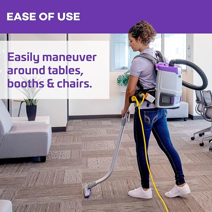 ProTeam GoFit 3 Commercial Backpack Vacuum with Xover Multi-Surface Telescoping Wand Tool Kit, 3 qt, Corded