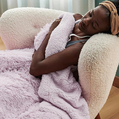 Bedsure GentleSoft Fluffy Lavender Purple King Size Blanket for Bed, Thick Soft Sherpa Faux Fur Fleece Bedding Fuzzy Plush Winter Warm Large King Blanket, Cozy Purple Gifts for Men Women, 108x90