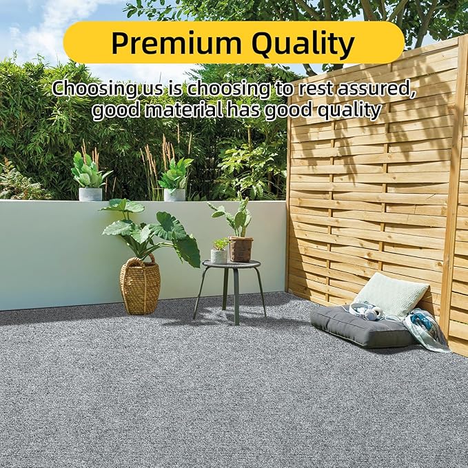 Marine Carpet,6 FT x 14 FT Smoke Gray Indoor Outdoor Carpet 0.2" Thick Boat Carpet with Water-Proof TPE Backing, Non-Slide Outdoor Marine Carpet Roll for Home, Patio, Porch, Deck