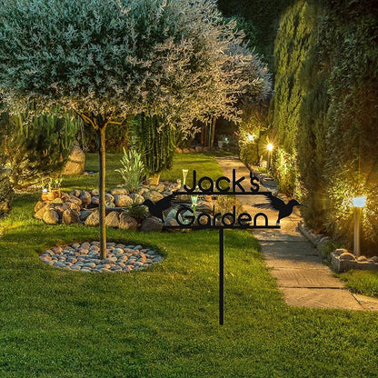 Personalized Metal Garden Sign with Stake, Custom Garden Decor for Outdoor, Custom Family Name Sign, Patio Decorations, Lawn Art, Farmhouse Decorative, Housewarming Gift (CstmDesign9)