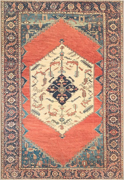 Keen Home Design 9x12 Rug - Machine Washable Area Rug with Non-Slip Backing, Ideal for Living Room, Dining Room, Bedroom - Vintage, Easy Clean, Durable, Low Pile Rug - (9' x 12')