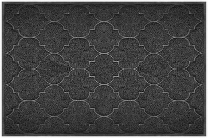Door Mat Outdoor, 24x36, Welcome Mats for Entryway, Front Doormat for Home Entrance, Indoor Floor Mat, Durable, Non-Slip, Boot Scraper, Catches Muddy and Dirt (Black)
