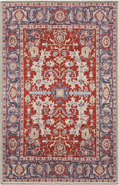 Keen Home Design 2x3 Rug - Machine Washable Entry Rug with Non-Slip Backing, Ideal for Enteryway, Kitchen, Bathroom, Laundry Room - Vintage, Easy Clean, Durable, Low Pile Rug - (2' x 3')