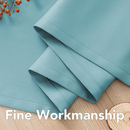 H.VERSAILTEX Blackout Aqua Curtains for Bedroom/Living Room, 52" Wide x 63" Long Each Panel,Grommet Top (Set of 2 Panels)
