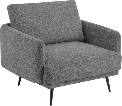 Oversized Accent Chair Set of 2 for Living Room Chairs Reading Arm Chair Comfy Modern Single Sofa Side Chairs with Metal Legs & Soft Cushion for Bedroom, Balcony,Waiting Room (Chenille, Dark Grey)