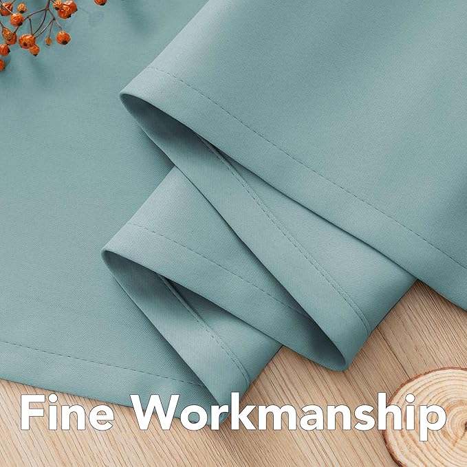H.VERSAILTEX Ultra Soft Microfiber Thermal Insulated Antique Copper Grommet Blackout Curtains/Window Treatment Draperies 52 by 72 - Inch for Living Room/Bedroom,Set of 2 - Mineral Blue