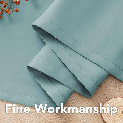 H.VERSAILTEX Ultra Soft Microfiber Thermal Insulated Antique Copper Grommet Blackout Curtains/Window Treatment Draperies 52 by 72 - Inch for Living Room/Bedroom,Set of 2 - Mineral Blue