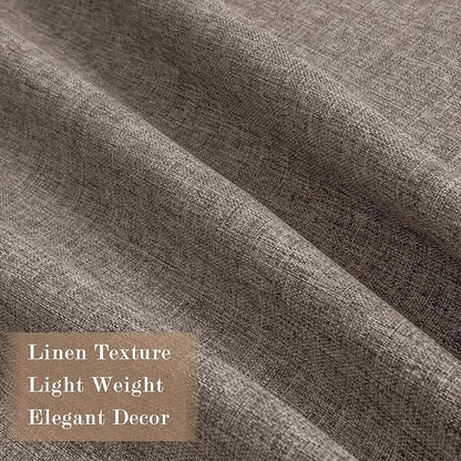 Light Coffee Pinch Pleat 100% Blackout Drapes Linen Blend, Room Divider, Room Darkening, Energy Saving, Furniture Protecting, Light Blocking Extra Wide Privacy Curtains, 200Wx102L, 1 PC