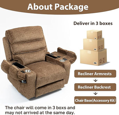 27in Extra Wide Power Lift Recliner Chair for Big Tall with Extended Footrest Heat Massage, Oversized Electric Lift Recliner Chairs for Adults Elderly Seniors, Arm Storage & Cup Holders