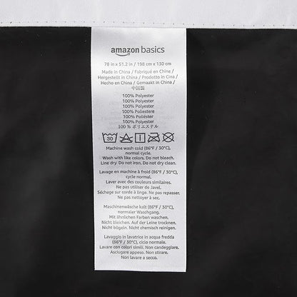 Amazon Basics Portable Blackout Curtain Shade with Suction Cups, 50"W x 78"L, 1 Pack, White