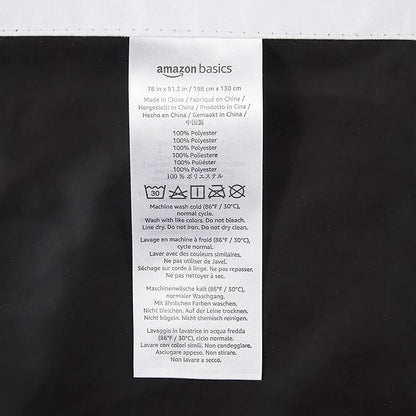 Amazon Basics Portable Blackout Curtain Shade with Suction Cups, 50"W x 78"L, 2-Pack, White