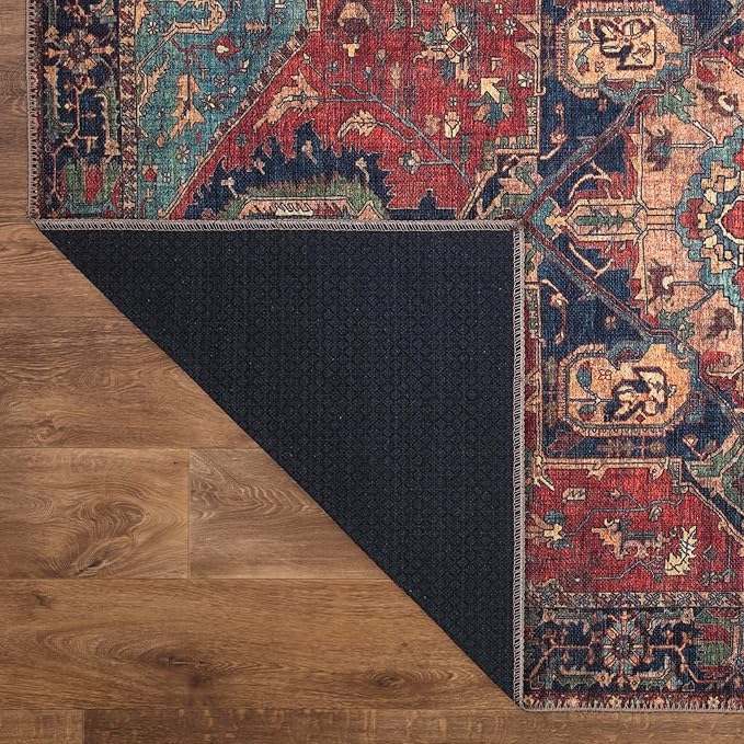 Keen Home Design 3x5 Rug - Machine Washable Entry Rug with Non-Slip Backing, Ideal for Enteryway, Kitchen, Bathroom, Laundry Room - Vintage, Easy Clean, Durable, Low Pile Rug - (3' x 5')