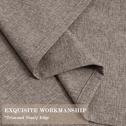 Room Divider Curtains Screen Partitions, Linen Look 100% Blackout Drapery 108 Inches Long, 100" Wide Pinch Pleated Window Drapes, Privacy Protecting, Light Blocking, (1 PC, Light Coffee)