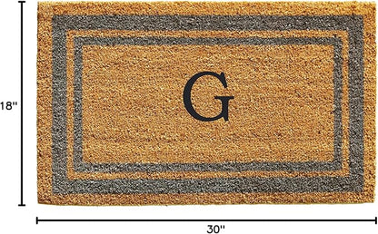 Calloway Mills 153021830G Periwinkle Border 18" x 30" Monogram Doormat, (Letter G)