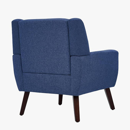 UIXE Accent Chairs Set of 2, Fabric Upholstered Armchair for Living Room, Comfy Arm Chair Single Sofa Bedroom Side Reading Seat - Flax Blue